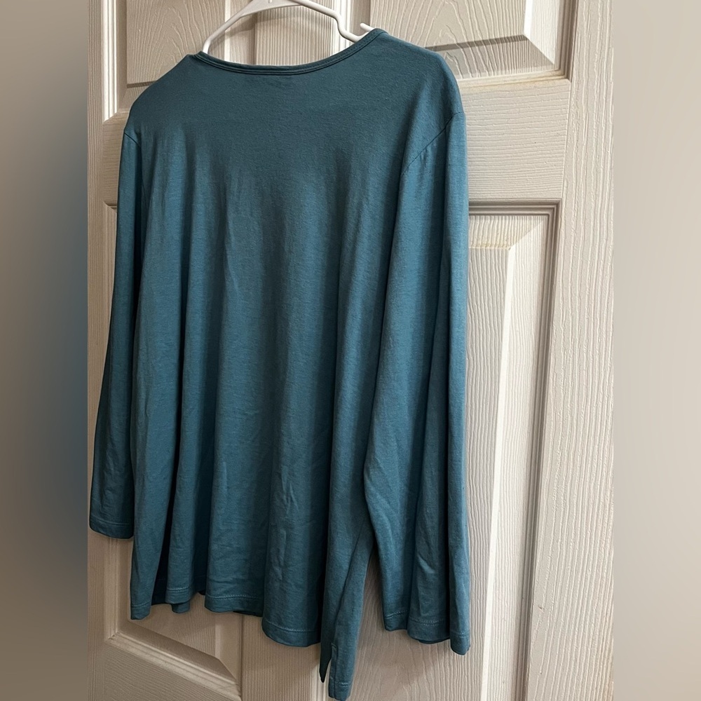 SERENGETI~Women's Long Sleeve Teal Top~M - Picture 6 of 7